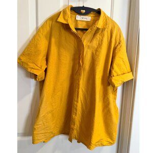 WVN Mustard Yellow Organic Cotton Button Shirt XL